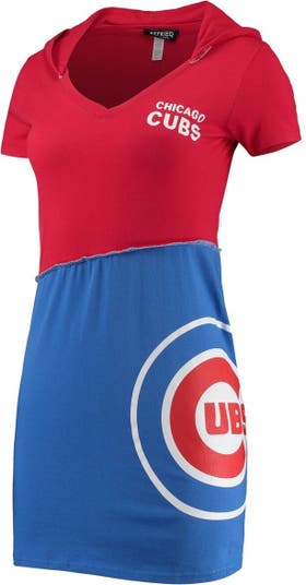 Women's Refried Apparel Red/Royal Chicago Cubs Hoodie Dress
