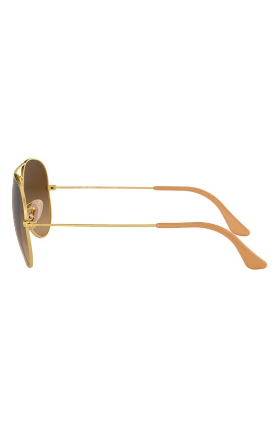 Ray Ban Ray-ban 55mm Polarized Pilot Sunglasses In Matte Brown