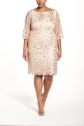 Brianna Sequin Embroidered Lace Shift Dress (Plus Size) | Nordstrom
