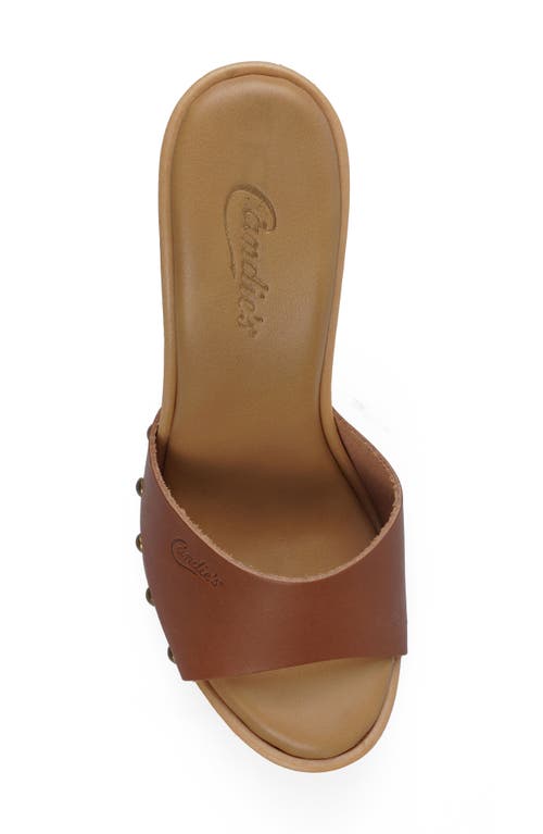 Candies Candie's Antonellaomg Slide Sandal In Cognac Leather