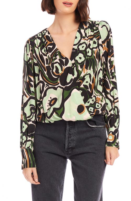 Shop Fifteen Twenty Ines Floral Drape Front Top In Print