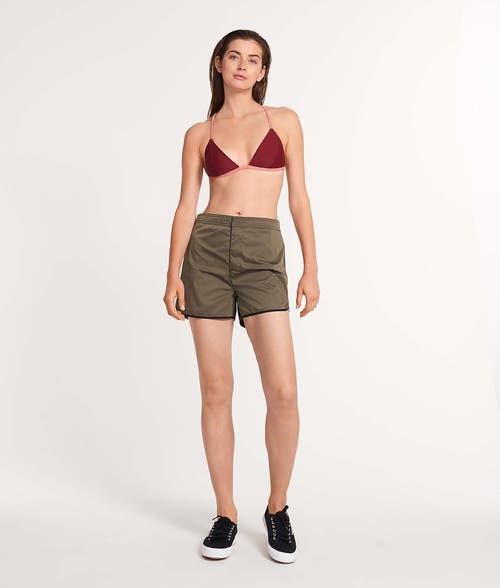 Ansea The Reversible Long Board Short In Black/khaki