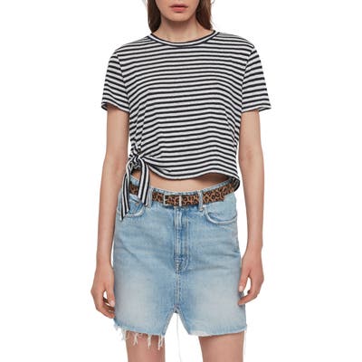 Allsaints Tujen Stripe Tie Hem Tee, Blue
