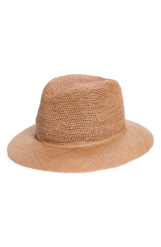 Albertus Swanepoel Open Weave Straw Panama Hat In Brown