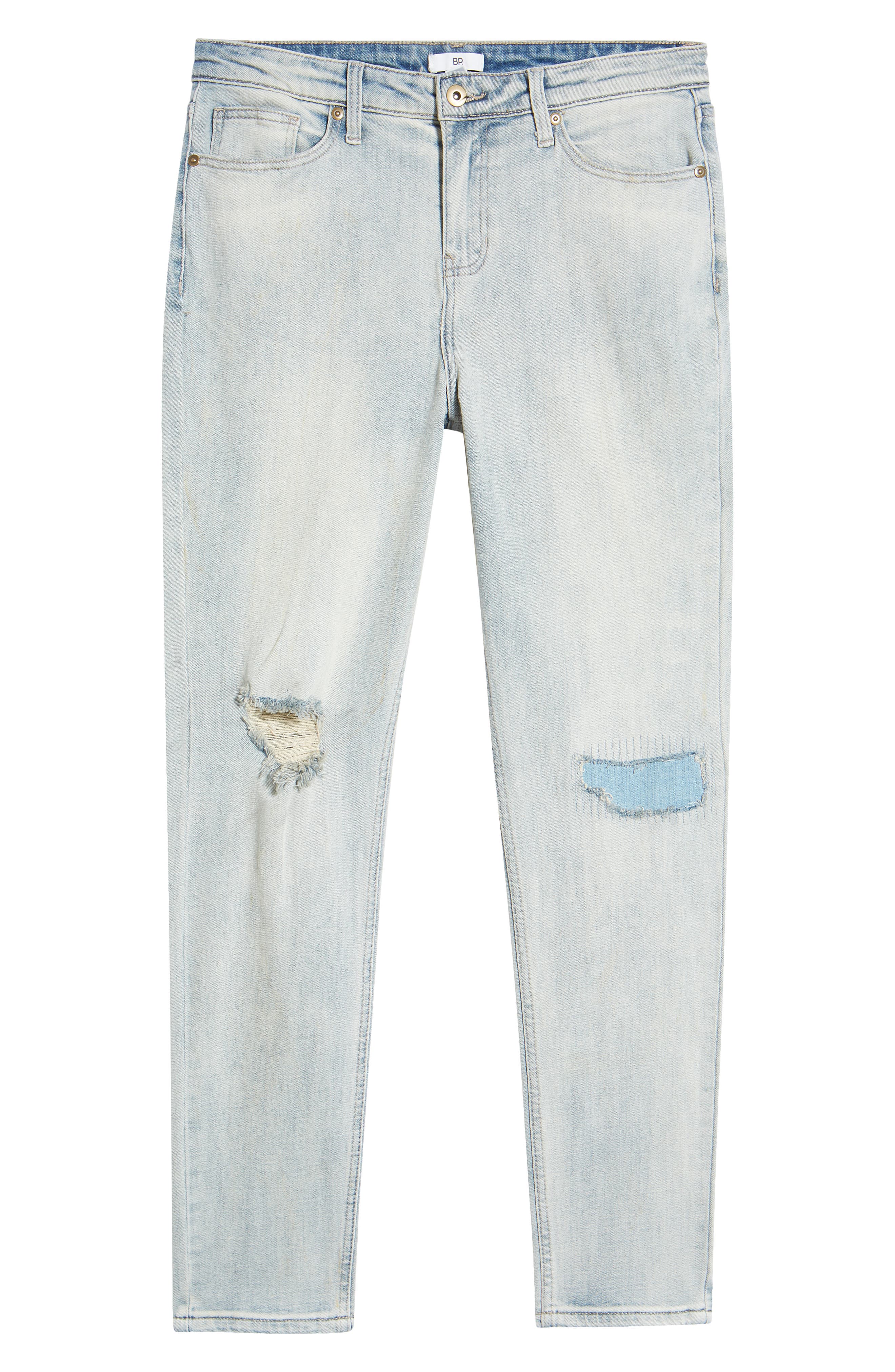 BP. Men's Rip & Repair Athletic Fit Jeans in Sunbleached Dirty Indigo