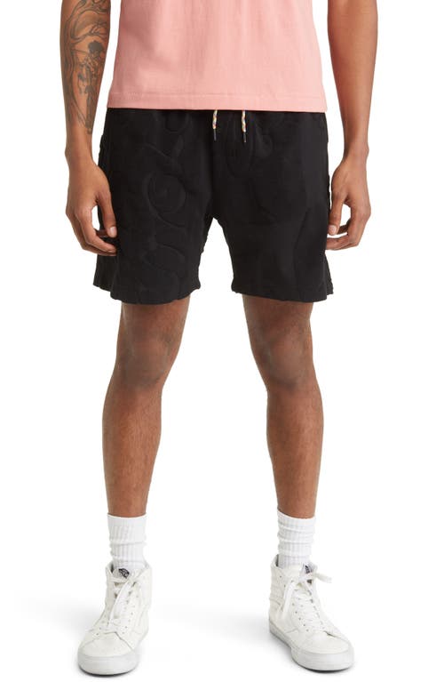 JUNGLES Cotton Terry Shorts in Black