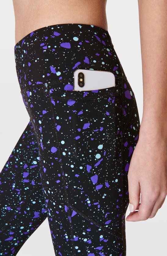 Shop Sweaty Betty Zero Gravity Pocket 7/8 Leggings In Purple Marble Terazzo Print