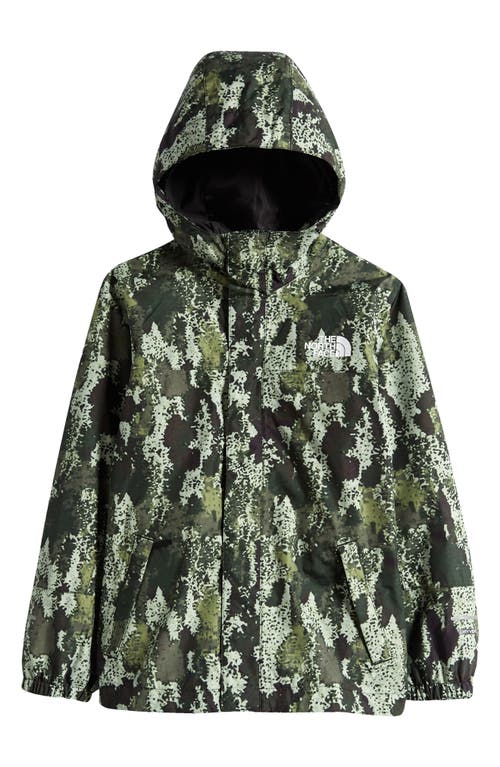 The North Face Kids' Antora Waterproof Rain Jacket Misty Sage Generative Camo at