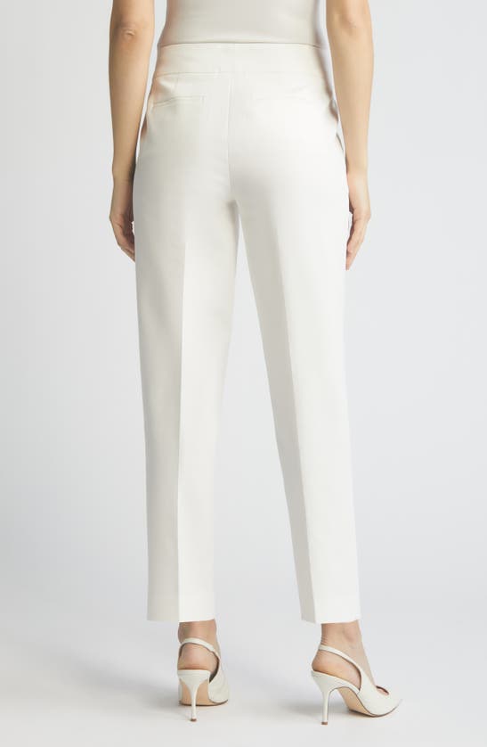 Shop Anne Klein Flat Front Pants In Bright White