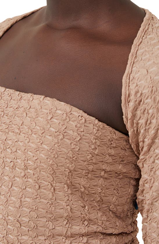 Shop Cotton On Nove Textured Long Sleeve Shrug In Chestnut