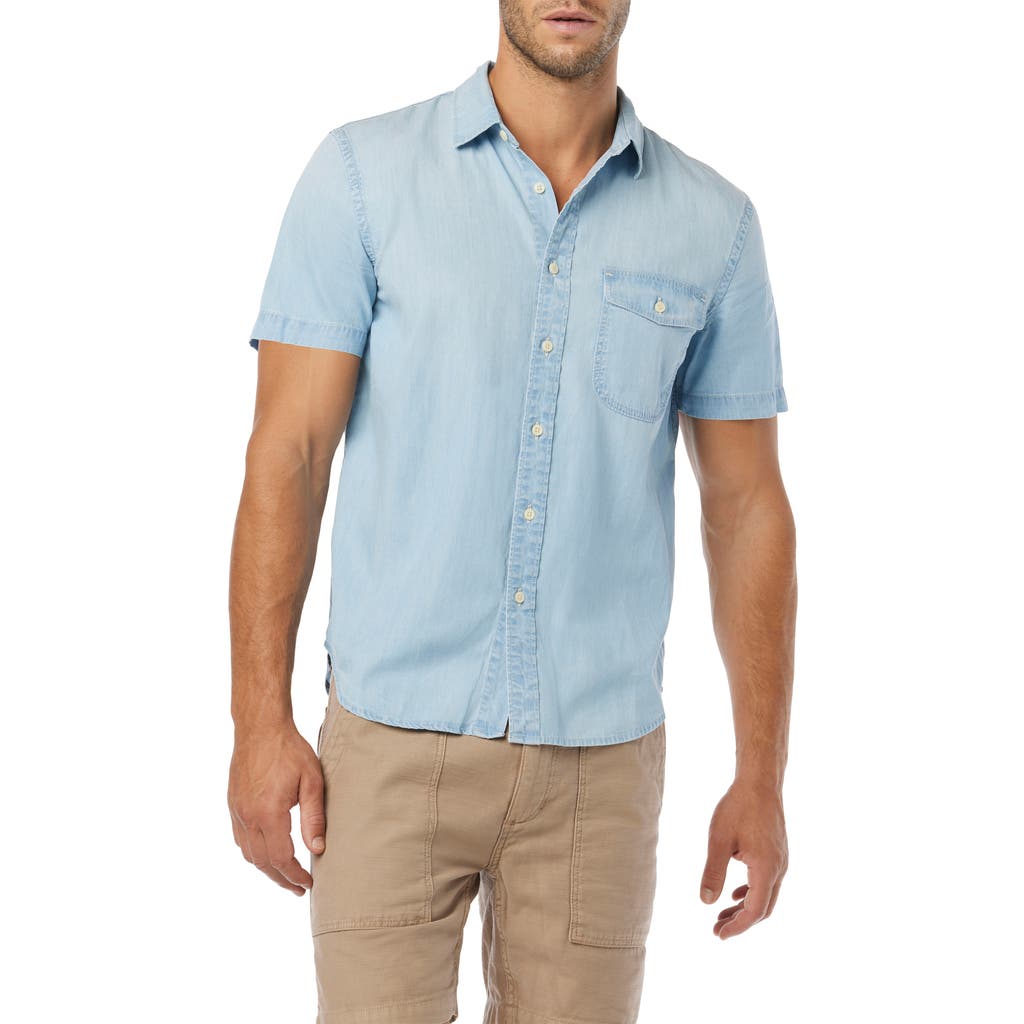 Joe's Howard Stretch Short Sleeve Button-up Shirt In Cold Dye Chambray
