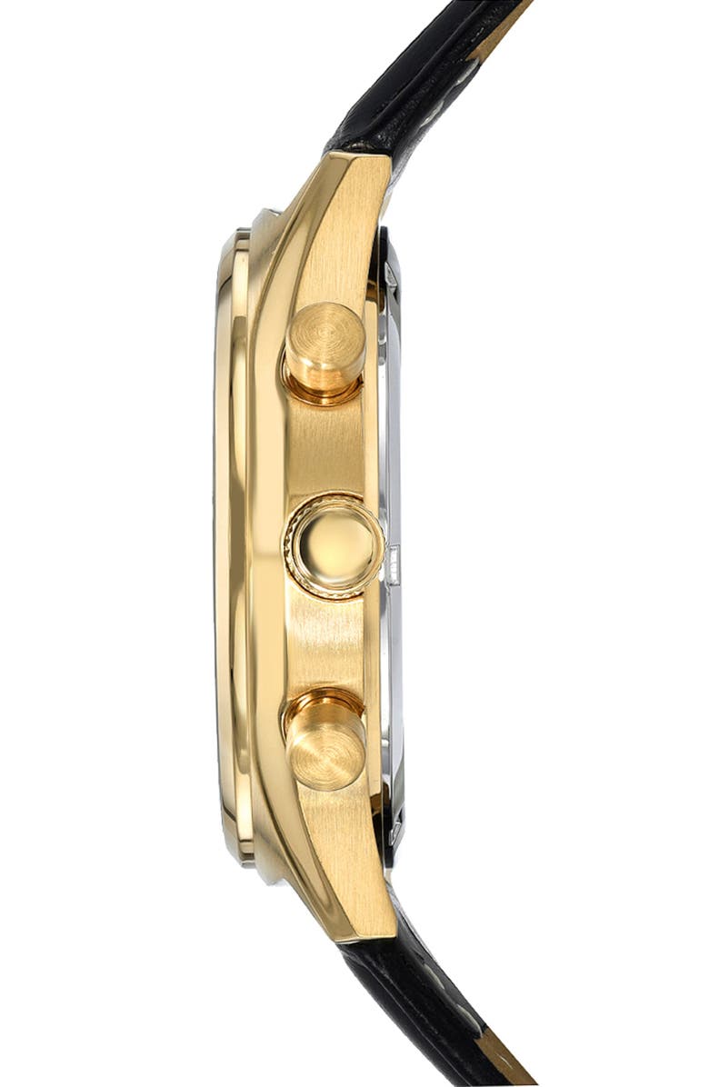 PORSAMO BLEU Men's Dylan Miyota Quartz Croc Embossed Leather Strap