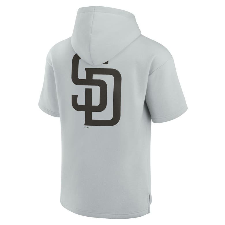 Shop Fanatics Signature Unisex  Gray San Diego Padres Elements Super Soft Fleece Short Sleeve Pullover Hoo