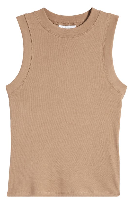 Topshop Clean Stretch Cotton Tank Top In Brown