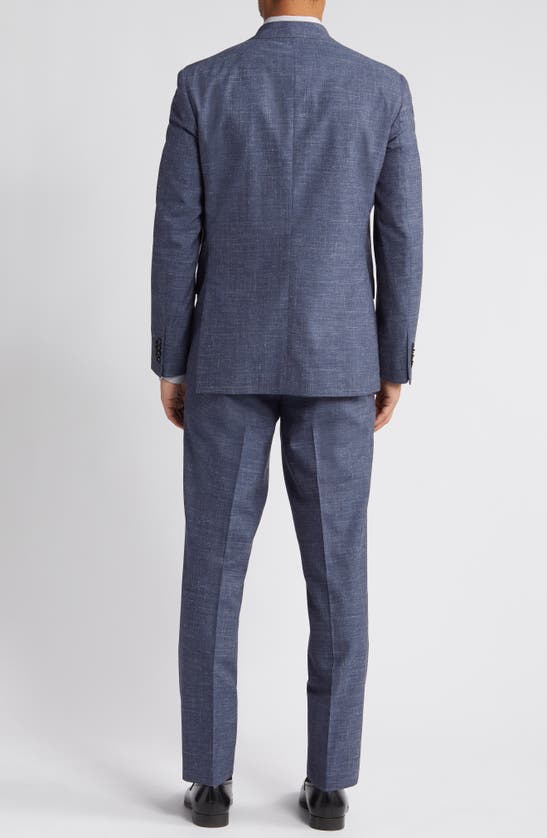 Shop Ted Baker Karl Slim Fit Slub Wool & Silk Blend Suit In Mid Blue