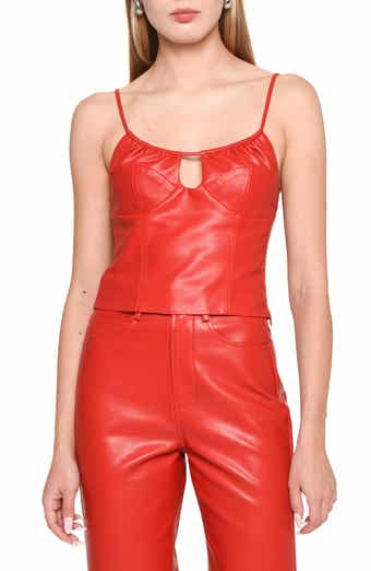 Naked Wardrobe Faux Leather Bra Top