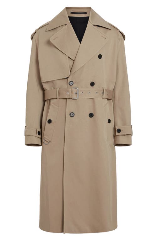 Shop Allsaints Spencer Oversize Trench Coat In Sandy Brown