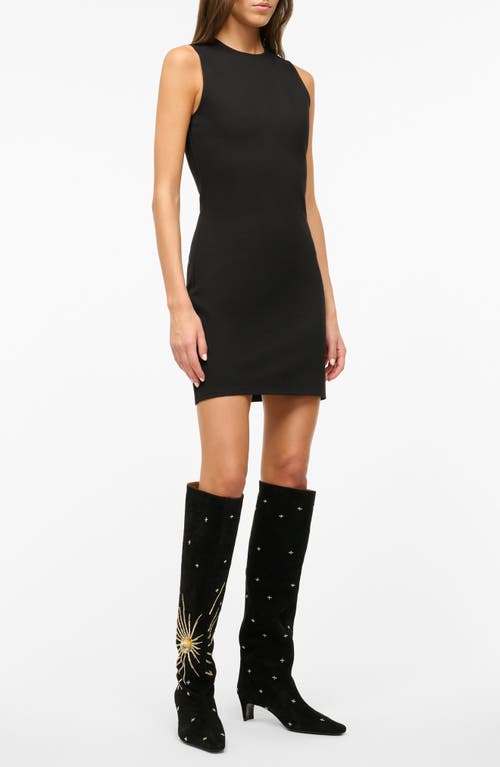 Shop Staud Mercer Sleeveless Minidress In Black