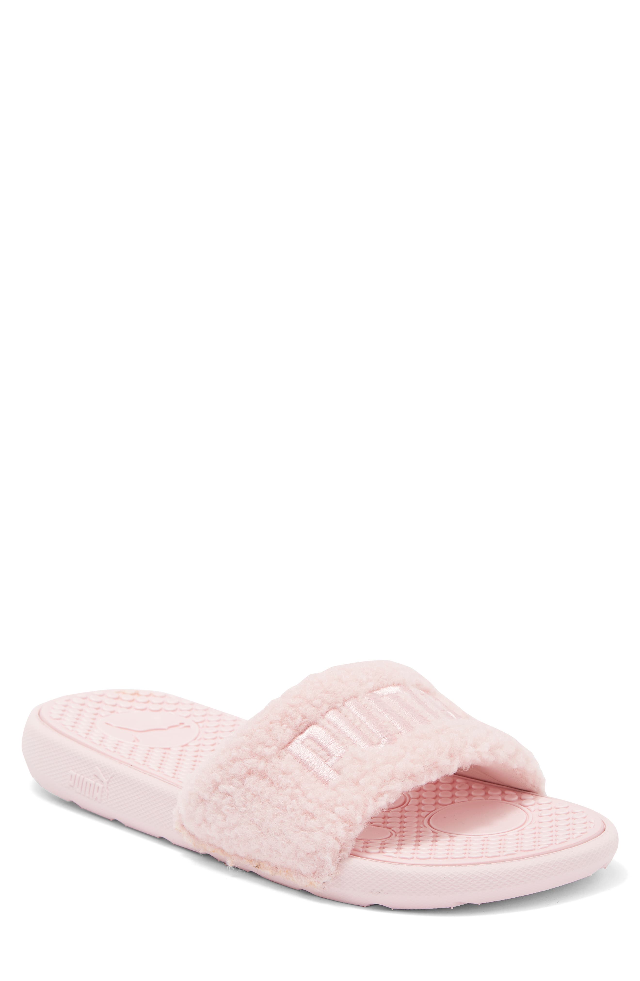 puma slides women pink