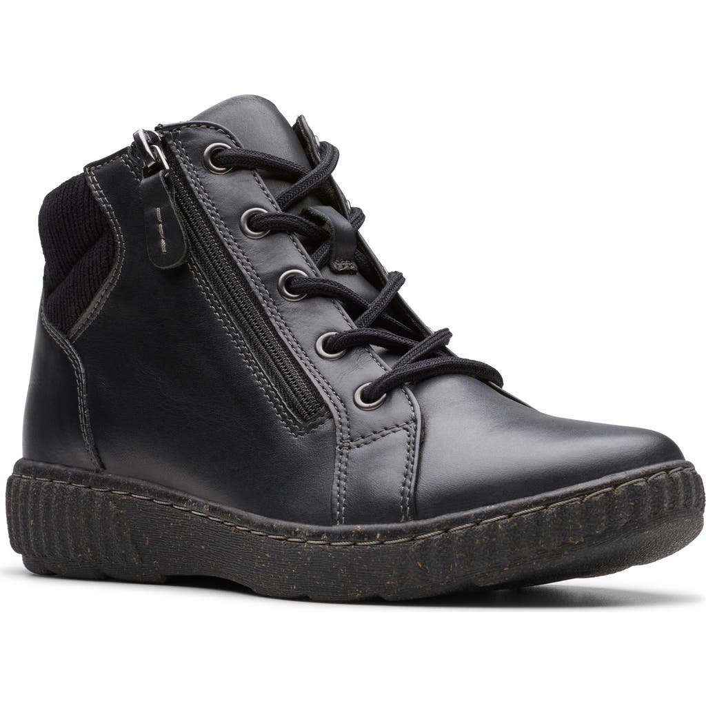 Clarks Caroline Park Lace-up Sneaker Booties In Black Combi