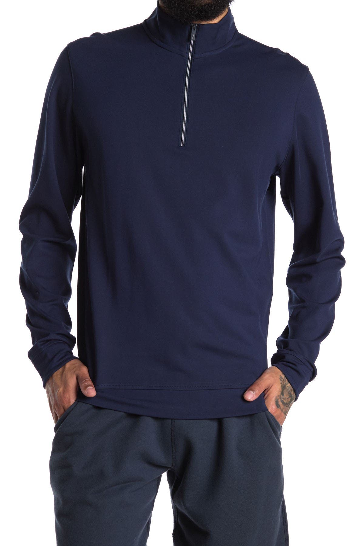 Adidas Golf Adipure Modern Tech 1/4 Zip Shirt In Navy5