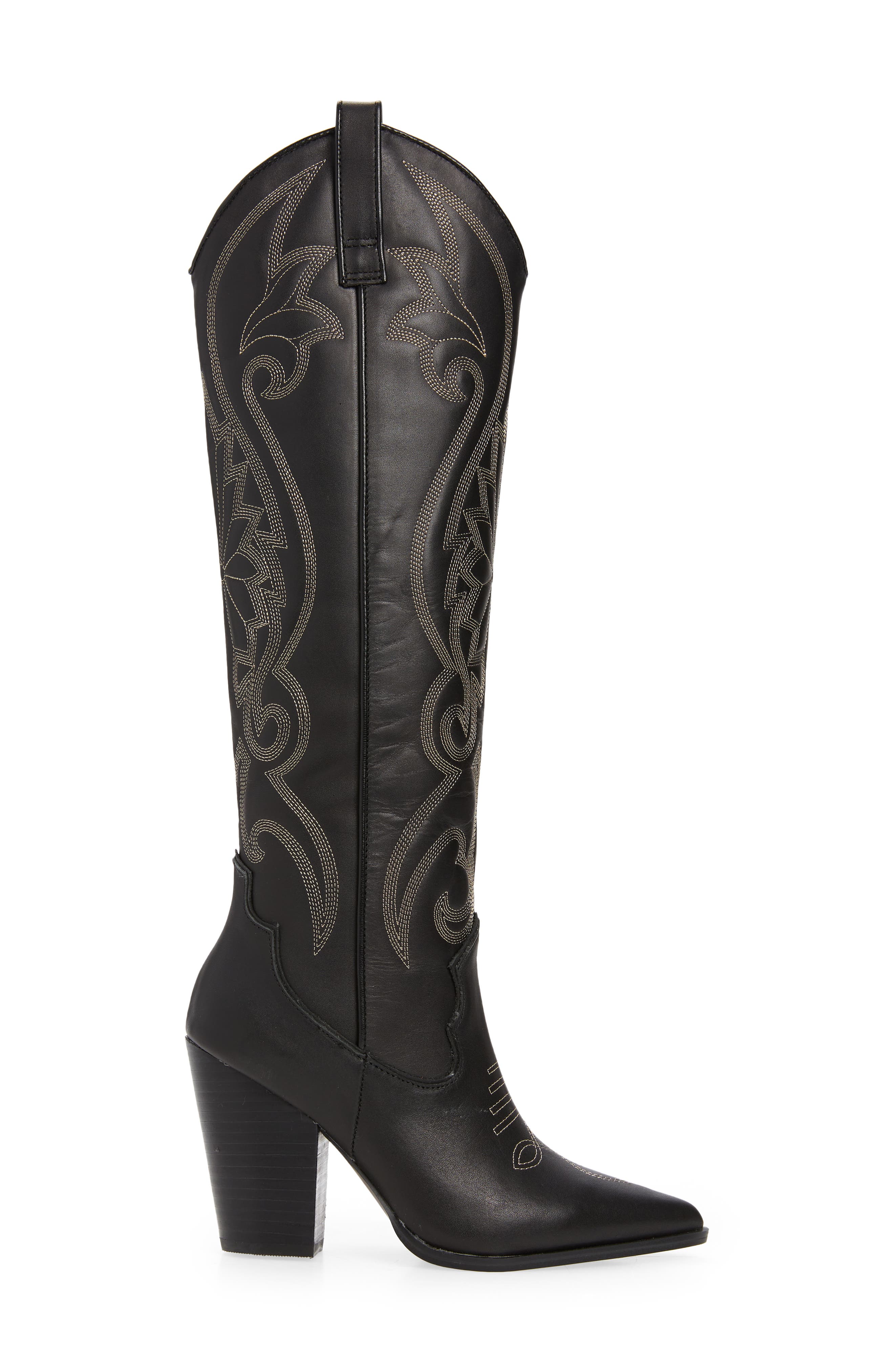 black knee high western boots