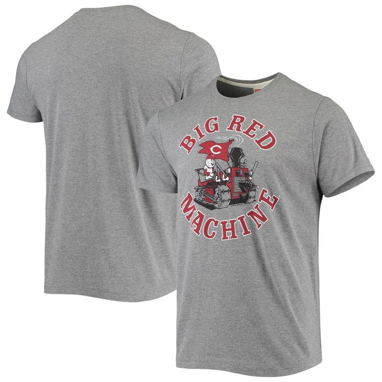 Homage Heathered Gray Cincinnati Reds Hyper Local Tri-blend T-shirt In Heather Gray