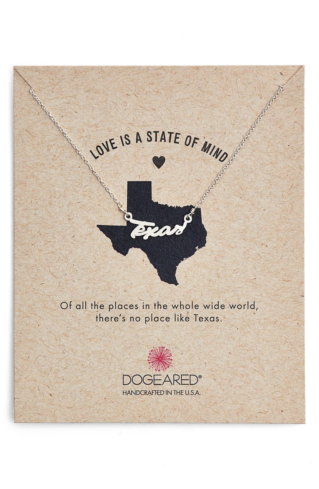 Dogeared 'Love Is a State of Mind Texas' Necklace Nordstrom