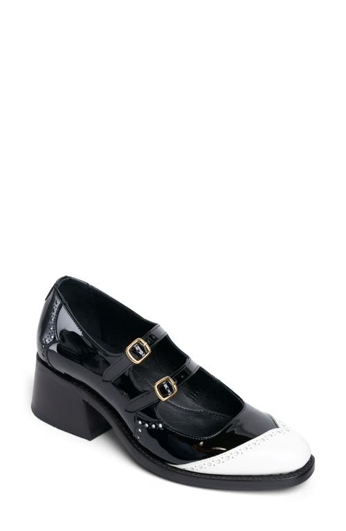 The Office of Angela Scott Ms. Amelie Mary Jane Pump Black And White at Nordstrom,