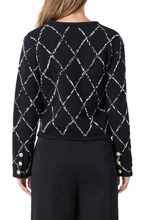 Endless Rose 3d Embroidered Cardigan Sweater In Black