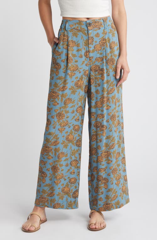 Shop Treasure & Bond Pleated Wide Leg Pants In Blue- Olive Boutique Floral