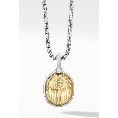 David Yurman Petrvs Scarab Amulet With 18K Yellow Gold