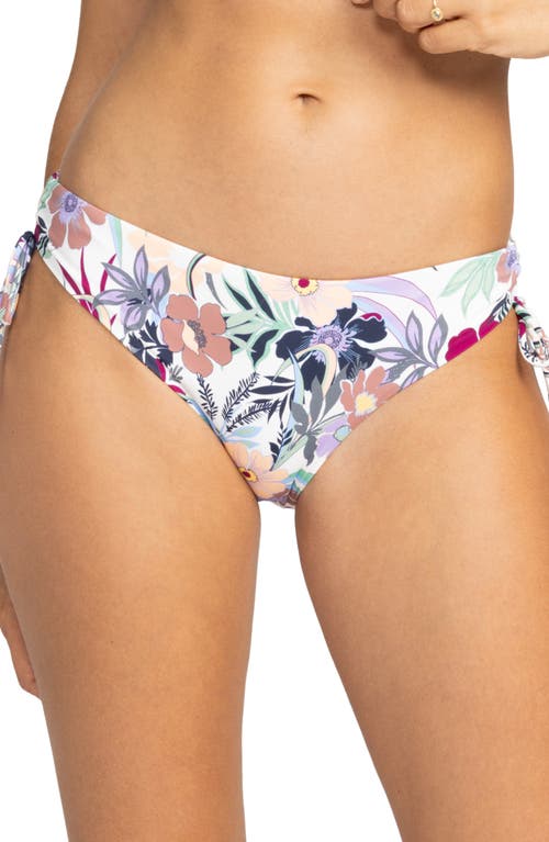 Roxy Beach Classics Side Tie Hipster Bikini Bottoms In Ash Rose Wallflower