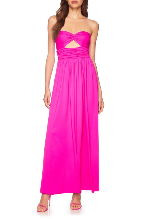 Susana Monaco Cutout Twist Front Strapless Maxi Dress In Pink