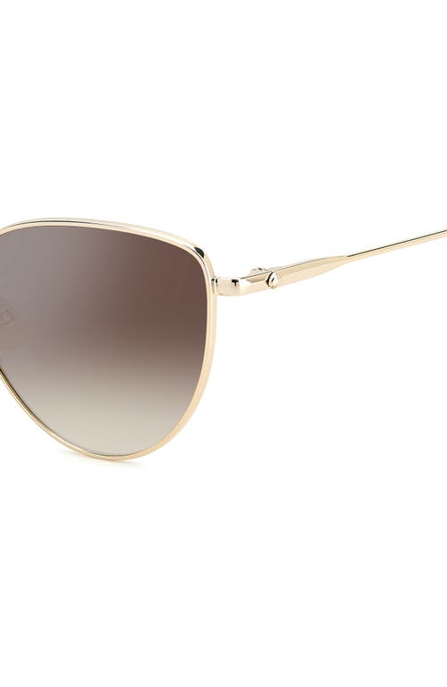 Shop Kate Spade New York 55mm Hailey/g/s Cat Eye Sunglasses In Gold/brown