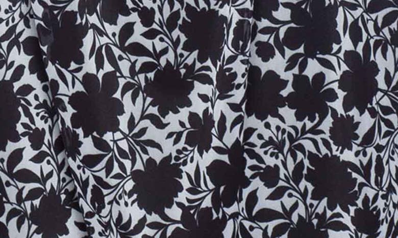 Marina Floral Flutter Sleeve Twist Front Maxi Dress In Black/ White