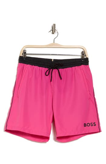 Hugo Boss Boss Starfish Swim Trunks In Pink