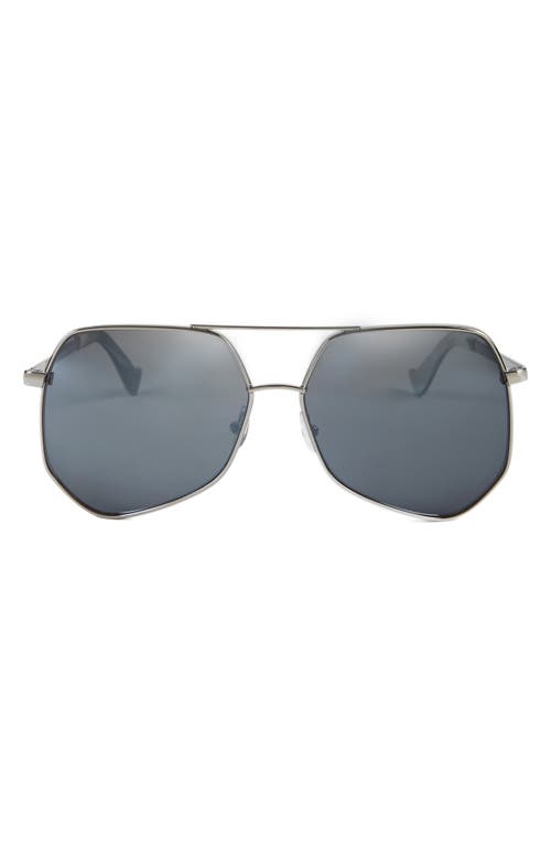 Grey Ant Megalast II 56MM Aviator Sunglasses in Silver/Silver