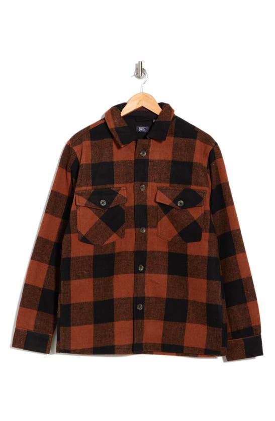 Rdi Plaid Shirt Jacket In Cognac | ModeSens