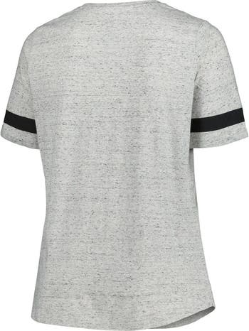 PROFILE Women s Heather Gray Carolina Panthers Plus Size Lace Up V