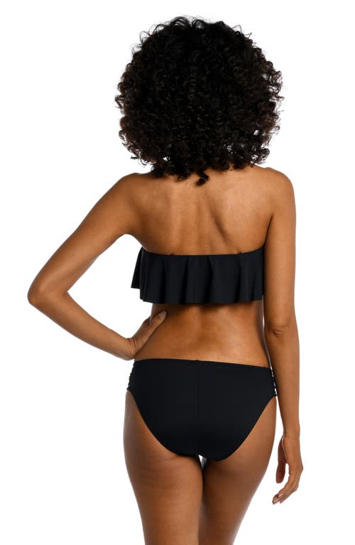 Shop La Blanca Bandeau Ruffle Bikini Top In Black