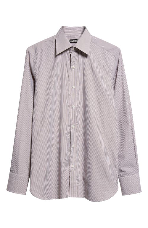 TOM FORD TOM FORD SLIM FIT LADDER STRIPE BUTTON-UP SHIRT 