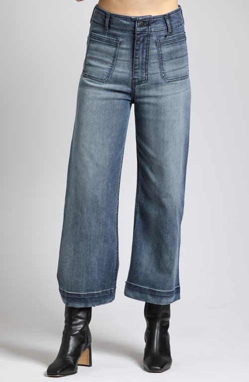 Apny Wide Leg Ankle Jeans In Indigo