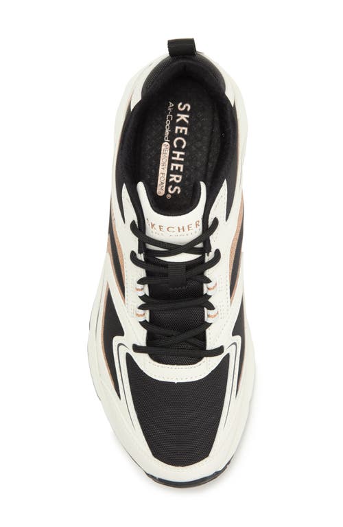 Shop Skechers Tres Air Uno Shimm Airy Sneaker In White/black/gold