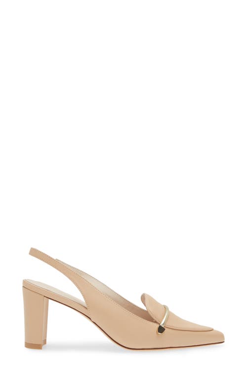 Shop Koko + Palenki Parisa Slingback Pointed Toe Bit Loafer Pump In Light Fawn Leather