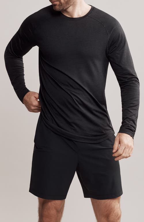 Rhone Atmosphere Long Sleeve Performance T-Shirt in True Black Heather 