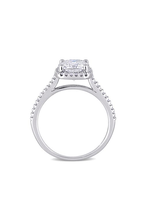 Delmar Cushion Cut Lab-created Moissanite Ring In Silver