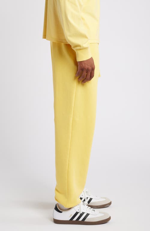 Shop Elwood Core Organic Cotton Brushed Terry Sweatpants In Vintage Yellow