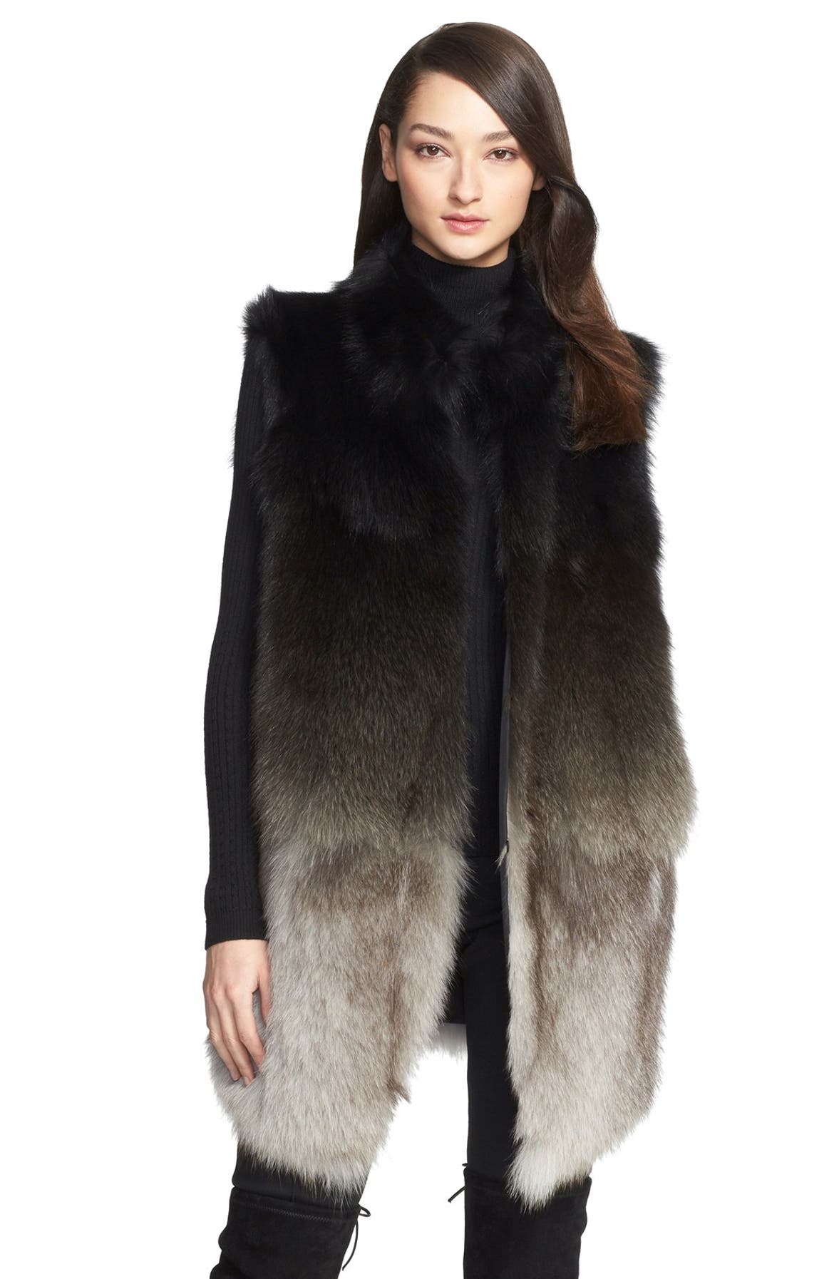 St. John Collection Ombré Genuine Fox Fur Vest | Nordstrom