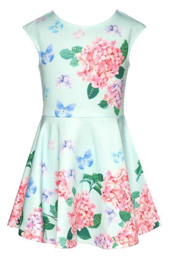 Shop Truly Me Kids' Beaded Floral Cap Sleeve Dress In Mint